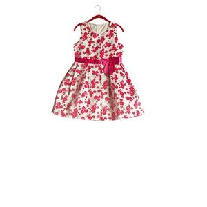 SPECIAL EDITION GIRLS FIT & FLARE FLORAL PINK PARTY DRESS SZ 16